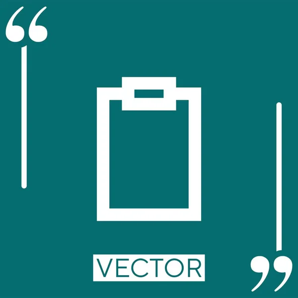 Clipboard Vetor Ícone Ícone Linear Linha Curso Editável — Vetor de Stock