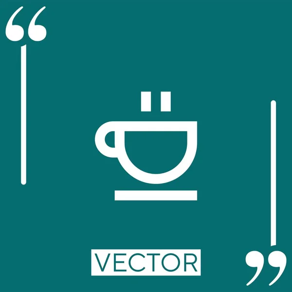 Copo Café Ícone Vetor Ícone Linear Linha Curso Editável — Vetor de Stock