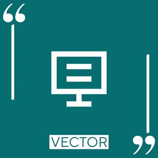 Computer Vector Icoon Lineair Icoon Aanpasbare Slaglijn — Stockvector