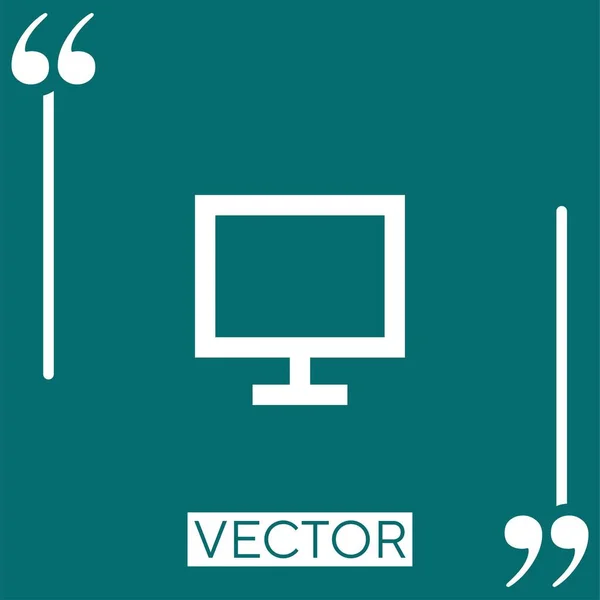 Icono Del Vector Informático Icono Lineal Línea Carrera Editable — Vector de stock