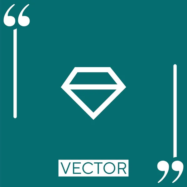 Ícone Vetor Diamante Ícone Linear Linha Curso Editável — Vetor de Stock