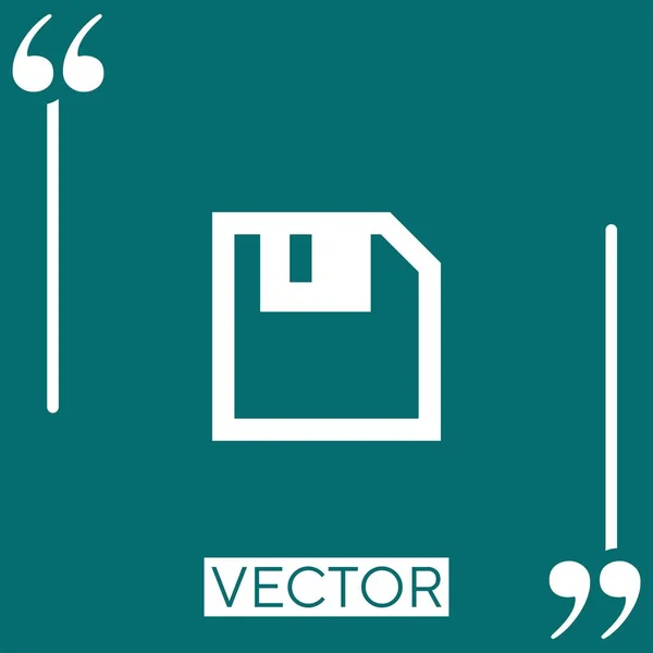 Ícone Vetorial Disquete Ícone Linear Linha Curso Editável — Vetor de Stock