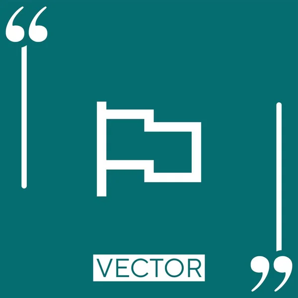 Flag Vector Icon Icono Lineal Línea Carrera Editable — Archivo Imágenes Vectoriales