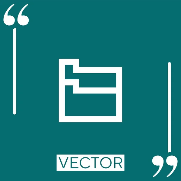 Ícone Vetor Pasta Ícone Linear Linha Curso Editável — Vetor de Stock