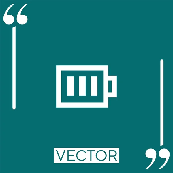 Icono Vector Batería Completa Icono Lineal Línea Carrera Editable — Vector de stock