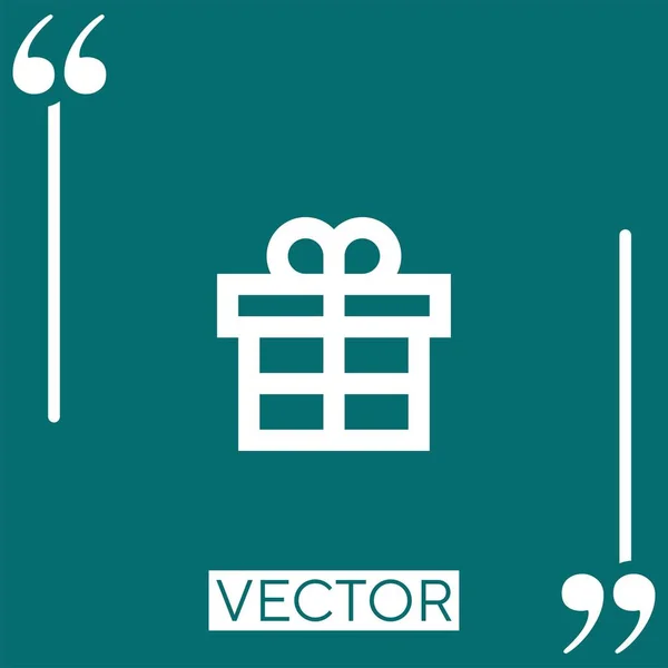 Gift Vector Icon Icona Lineare Linea Corsa Modificabile — Vettoriale Stock