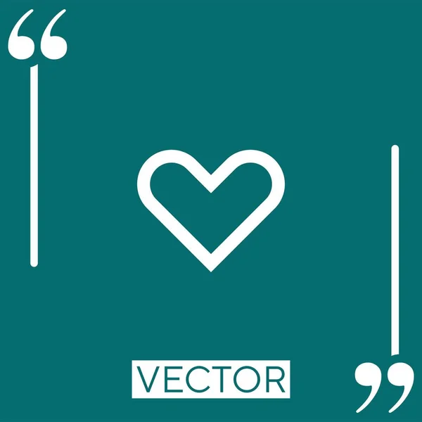 Ícone Vetor Coração Ícone Linear Linha Curso Editável — Vetor de Stock