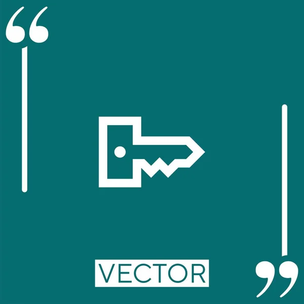 Ícone Vetor Chave Ícone Linear Linha Curso Editável — Vetor de Stock
