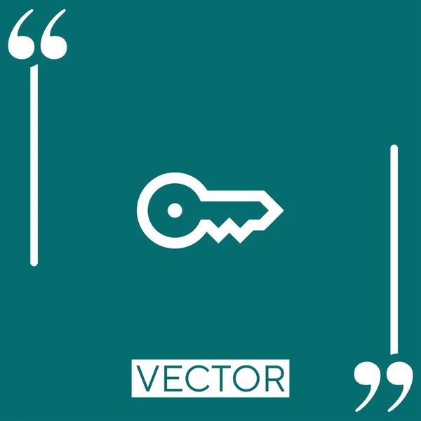 Key Vector Icon Icono Lineal Línea Carrera Editable — Vector de stock