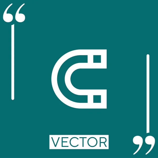 Ímã Ícone Vetor Ícone Linear Linha Curso Editável — Vetor de Stock