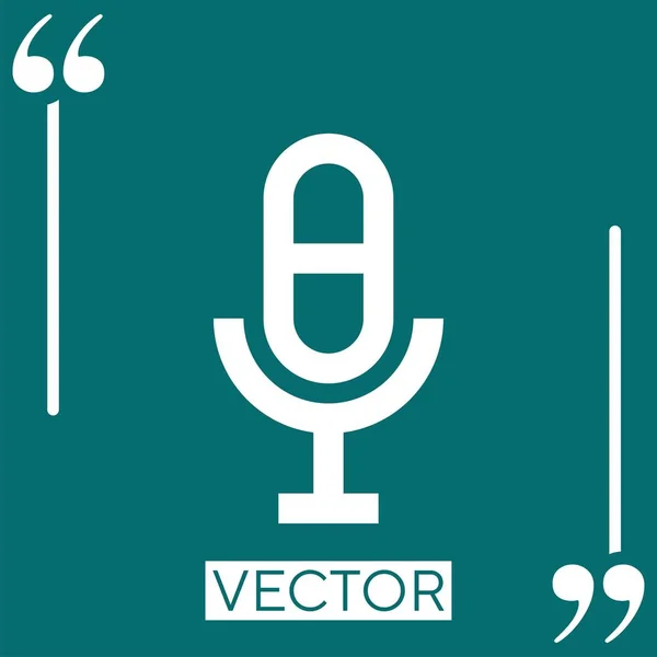 Icono Del Vector Del Micrófono Icono Lineal Línea Carrera Editable — Vector de stock