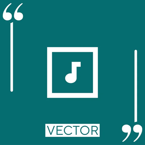 Ícone Vetor Nota Musical Ícone Linear Linha Curso Editável — Vetor de Stock