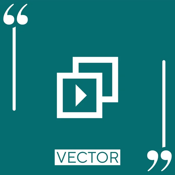 Botón Reproducción Icono Vectorial Icono Lineal Línea Carrera Editable — Vector de stock