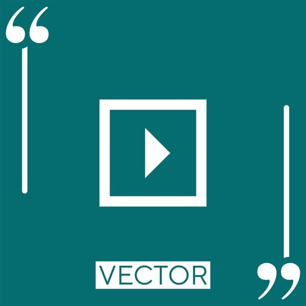 Botón Reproducción Icono Vectorial Icono Lineal Línea Carrera Editable — Archivo Imágenes Vectoriales