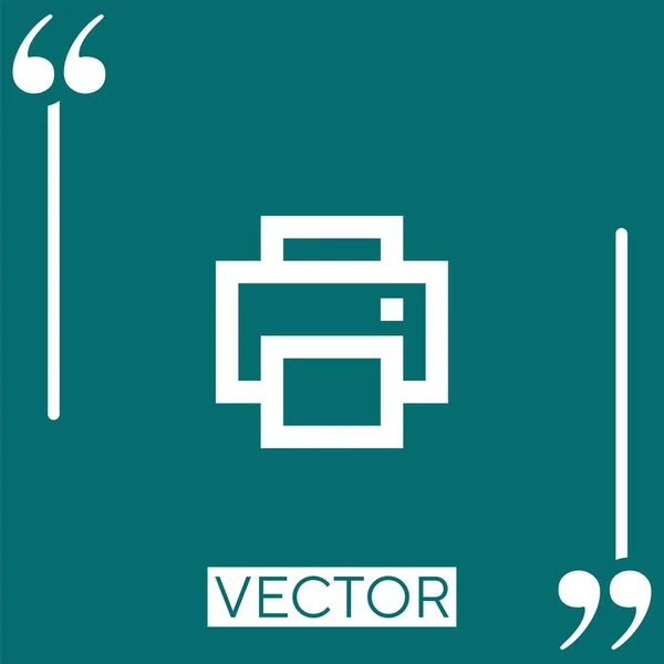 Ícone Vetor Impressora Ícone Linear Linha Curso Editável — Vetor de Stock