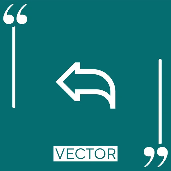 Volver Icono Vector Icono Lineal Línea Carrera Editable — Vector de stock