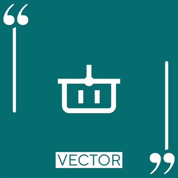 Cesta Compra Icono Vector Icono Lineal Línea Carrera Editable — Vector de stock