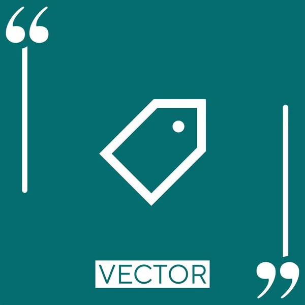 Tag Vector Icon Icono Lineal Línea Carrera Editable — Vector de stock