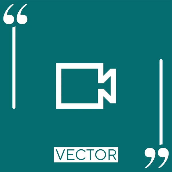 Icono Vector Cámara Vídeo Icono Lineal Línea Carrera Editable — Vector de stock