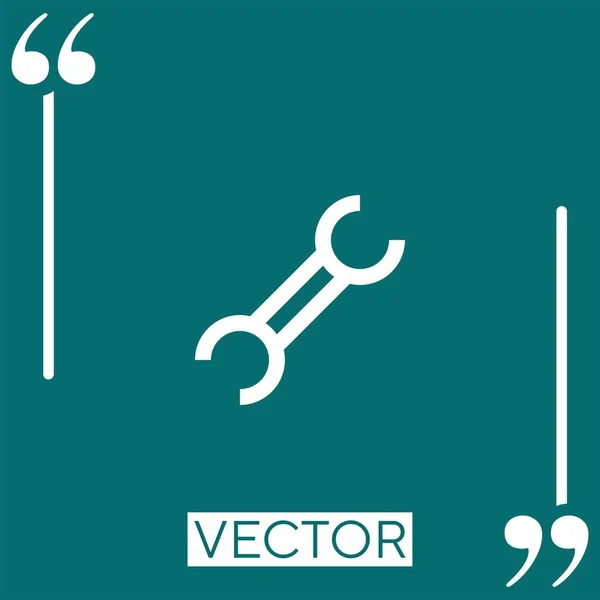Wrench Vector Icon Icono Lineal Línea Carrera Editable — Vector de stock