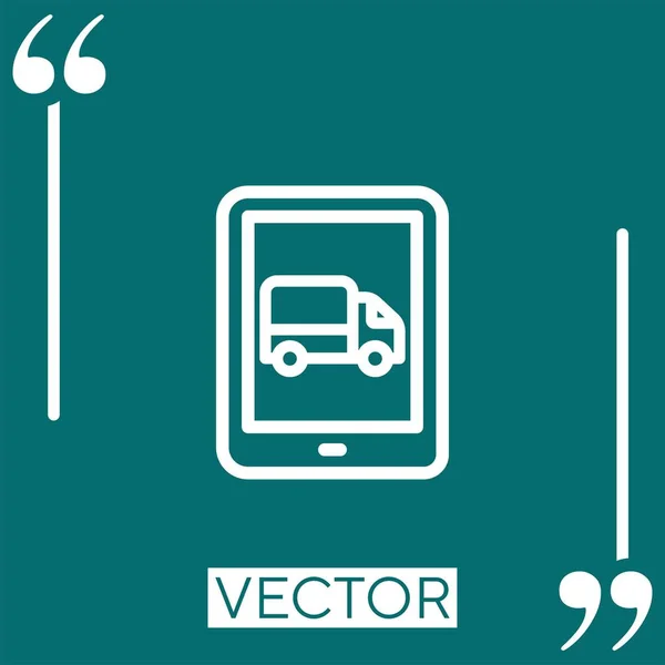 Icono Vector Tienda Online Icono Lineal Línea Carrera Editable — Vector de stock