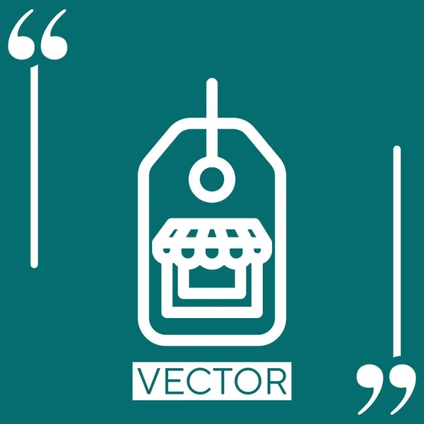 Tag Vektor Symbol Lineares Symbol Editierbare Strichlinie — Stockvektor