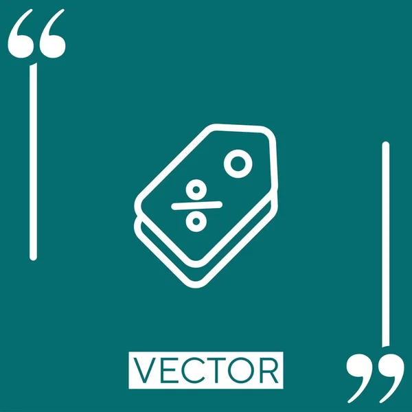 Tag Vector Icon Icono Lineal Línea Carrera Editable — Archivo Imágenes Vectoriales