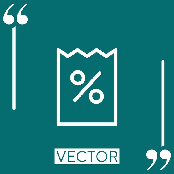 Icono Del Vector Factura Icono Lineal Línea Carrera Editable — Vector de stock