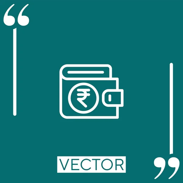 Billetera Vector Icono Icono Lineal Línea Carrera Editable — Vector de stock