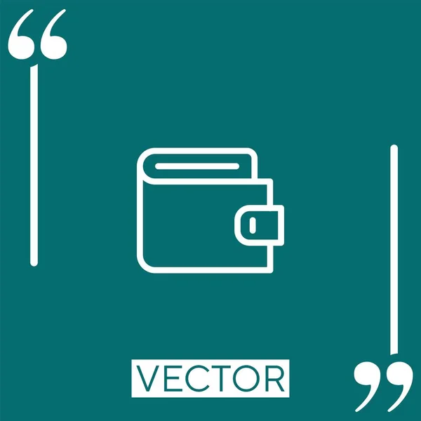 Billetera Vector Icono Icono Lineal Línea Carrera Editable — Vector de stock