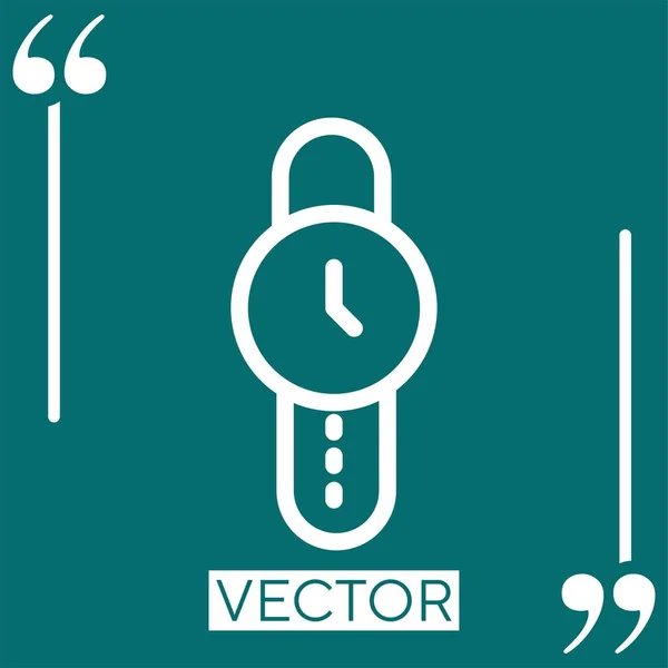Reloj Icono Vector Icono Lineal Línea Carrera Editable — Vector de stock
