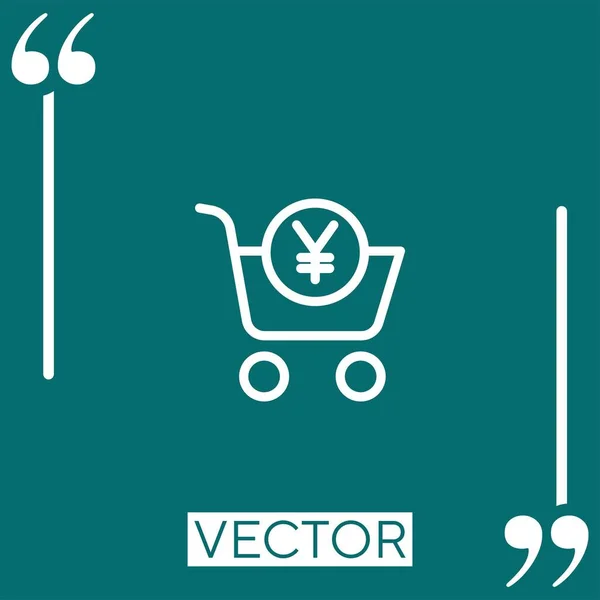 Carrinho Compras Ícone Vetor Ícone Linear Linha Curso Editável — Vetor de Stock