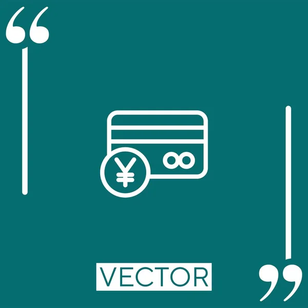 Icône Vectorielle Carte Crédit Icône Linéaire Ligne Course Modifiable — Image vectorielle