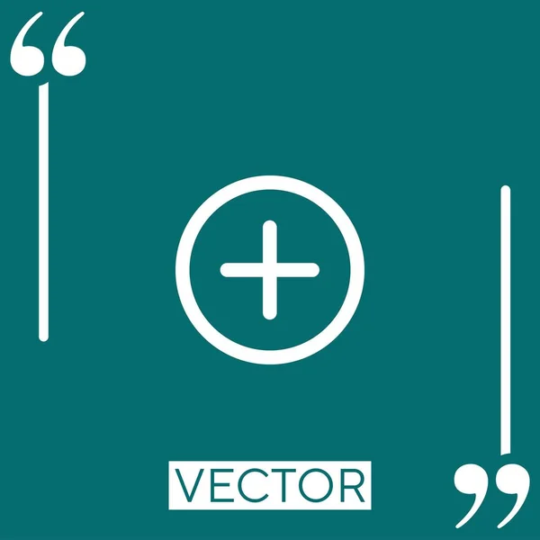 Adicionar Ícone Vetor Botão Interface Circular Ícone Linear Linha Curso — Vetor de Stock