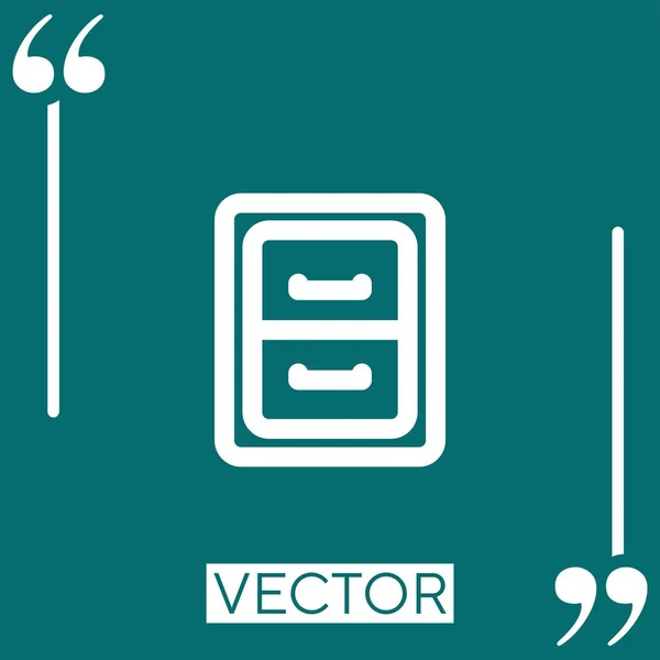 Esquema Muebles Archivo Con Los Cajones Icono Vector Icono Lineal — Vector de stock