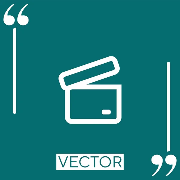 Archief Geopend Box Outline Vector Icoon Lineair Icoon Aanpasbare Slaglijn — Stockvector