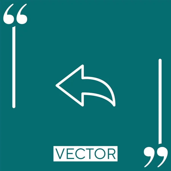 Flecha Curvada Icono Del Vector Izquierdo Icono Lineal Línea Carrera — Vector de stock