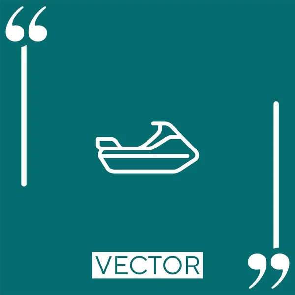 Praia Ícone Vetor Embarcação Ícone Linear Linha Curso Editável — Vetor de Stock