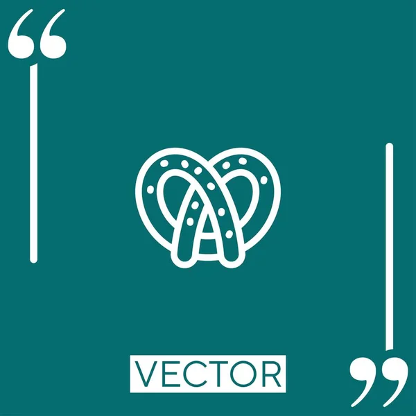 Big Pretzel Vector Icon Linear Icon Editable Stroke Line — Stock Vector