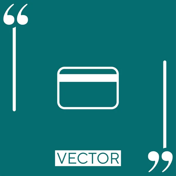 Icono Vector Tarjeta Crédito Blanco Icono Lineal Línea Carrera Editable — Vector de stock