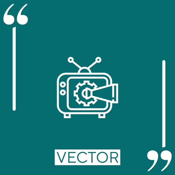 Icône Vectorielle Diffusion Icône Linéaire Ligne Course Modifiable — Image vectorielle
