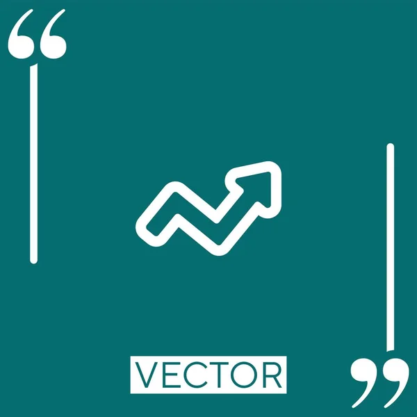 Seta Quebrada Esboço Estatísticas Negócios Ícone Vetorial Ícone Linear Linha — Vetor de Stock