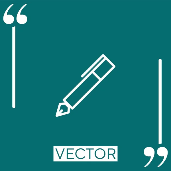 Caligrafía Lápiz Vector Icono Icono Lineal Línea Carrera Editable — Vector de stock