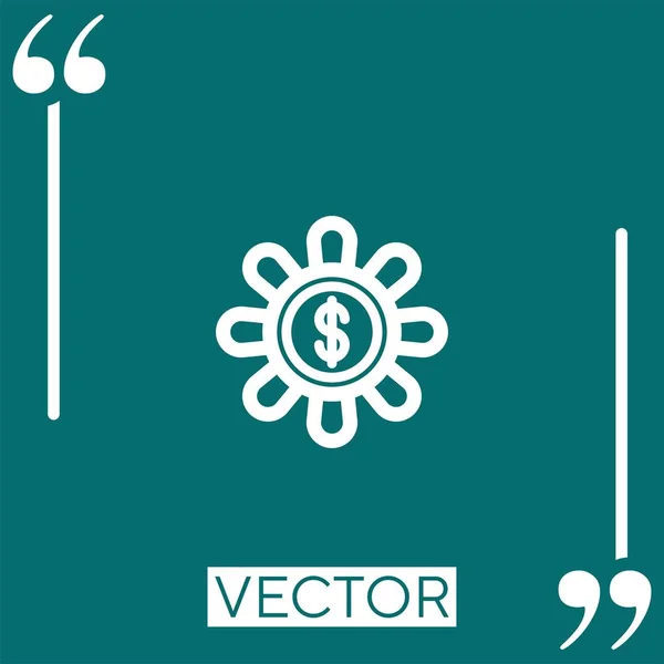 Icono Vector Efectivo Icono Lineal Línea Carrera Editable — Vector de stock