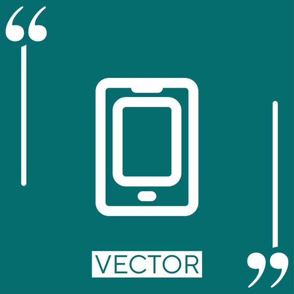 Contorno Del Teléfono Celular Icono Vectorial Icono Lineal Línea Carrera — Vector de stock