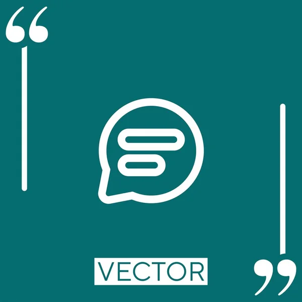 Chat Nachricht Rundumschlag Sprechblase Vektor Symbol Lineares Symbol Editierbare Strichlinie — Stockvektor