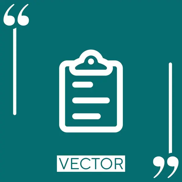 Clipboard Ícone Vetor Esboço Ícone Linear Linha Curso Editável —  Vetores de Stock