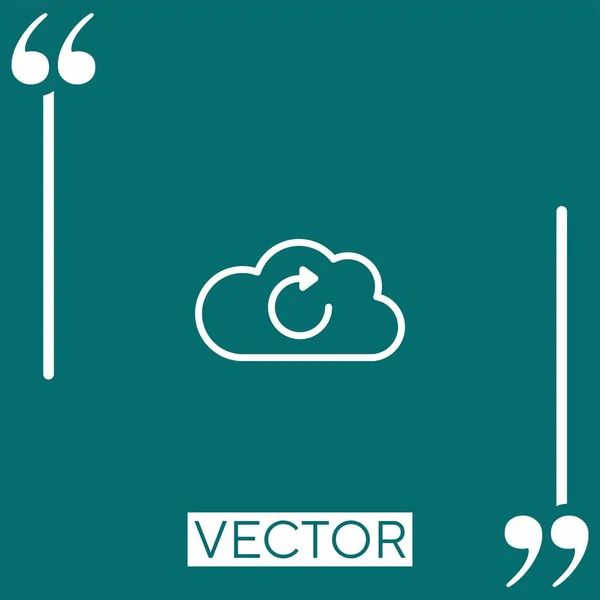 Cloud Refresh Vector Icon Icono Lineal Línea Carrera Editable — Vector de stock
