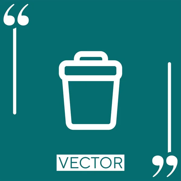 Kaffee Bedeckte Glas Umriss Vektor Symbol Lineares Symbol Editierbare Strichlinie — Stockvektor