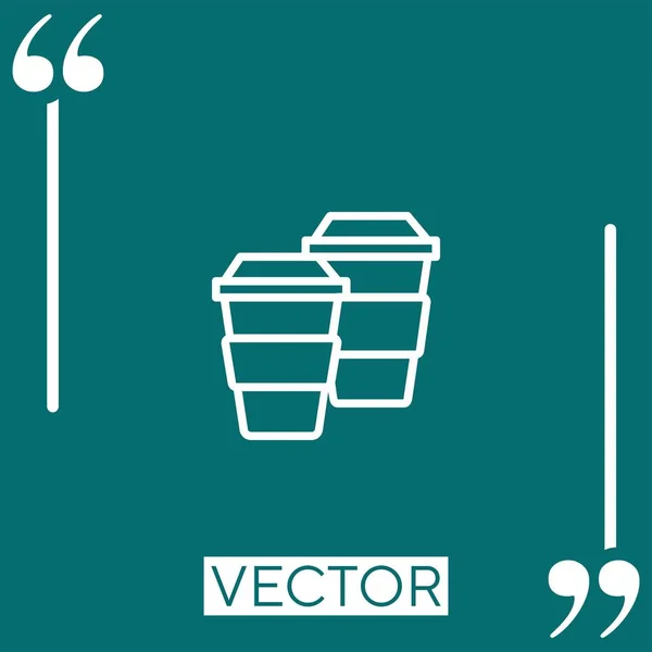 Copo Café Ícone Vetor Ícone Linear Linha Curso Editável — Vetor de Stock